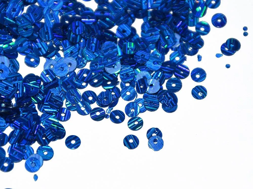 Bright Blue Lustre Circular Plastic Sequins